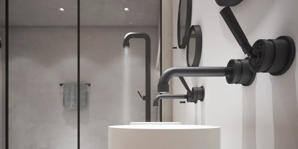 JEE-O soho wall basin mixer - Hammercoated Black